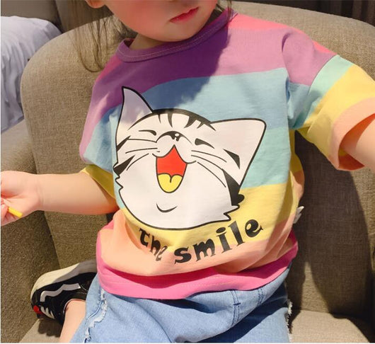 Camiseta Infantil Gato de Manga Corta N240 - Unisex - Image 11