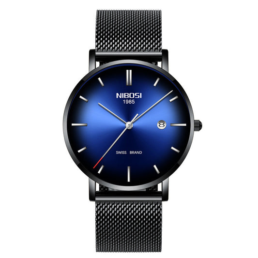 Reloj de Hombre Nibosi Elegante Acero Inoxidable - Resistente al Agua con Calendario - Image 2