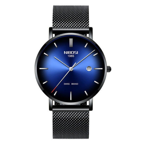 Reloj de Hombre Nibosi Elegante Acero Inoxidable - Resistente al Agua con Calendario