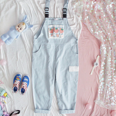 Jumpsuit Femenino Japonés Talle Alto con Estampa de Fresa - Image 9