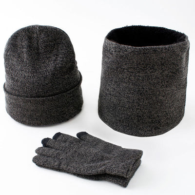 Conjunto Invernal Completo para Hombre: Gorro, Bufanda y Guantes en Punto y Terciopelo - Image 3