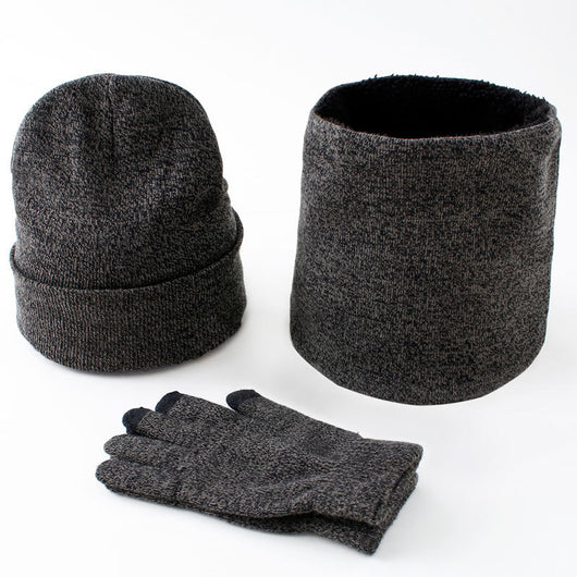 Conjunto Invernal Completo para Hombre: Gorro, Bufanda y Guantes en Punto y Terciopelo - Image 3