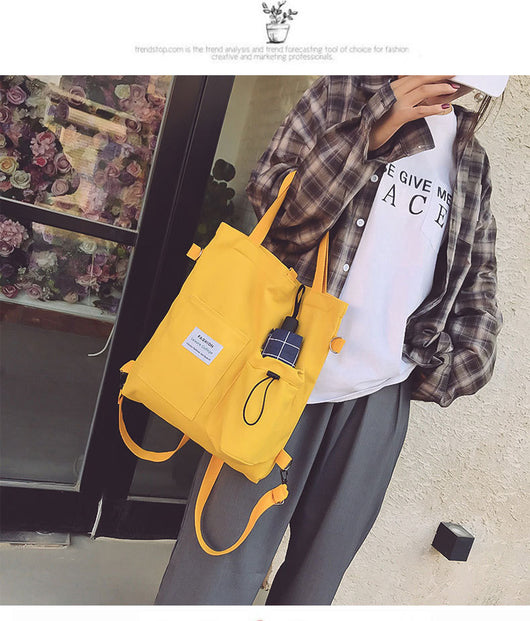 Mochila Estilo Harajuku con Bolsillos - Bolsa de Lona para Estudiantes y Mujeres - Image 30