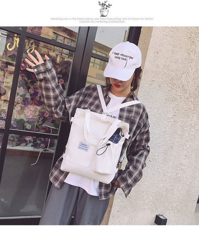 Mochila Estilo Harajuku con Bolsillos - Bolsa de Lona para Estudiantes y Mujeres - Image 16