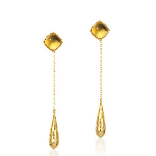 Aretes Geométricos con Borla Colgante
