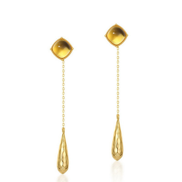 Aretes Geométricos con Borla Colgante