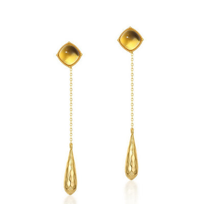 Aretes Geométricos con Borla Colgante