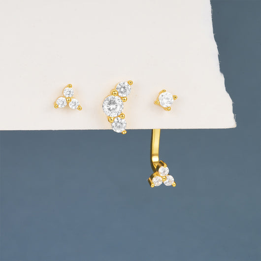 Aretes de Plata Esterlina 925 con Zirconia Geométrica y Borla para Uso Diario - Image 17