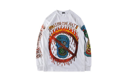 Remera Manga Larga Calavera Street Graffiti Coconut