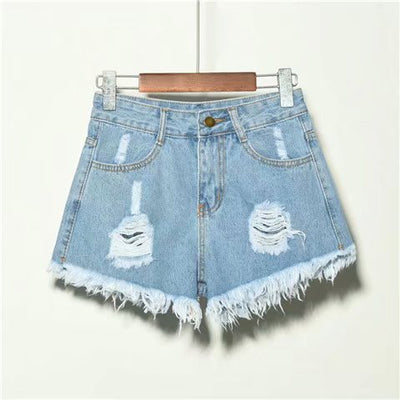 Shorts Vaqueros Sueltos Cintura Alta para Mujer Verano con Rotos - Image 8