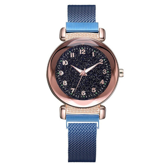 Reloj Digital Luminoso para Dama con Malla Milanesa y Diseño Diamond Starry Sky - Image 14
