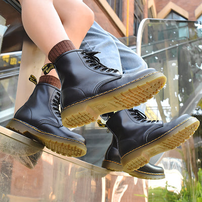 Botas Martin de Cuero Doble Capa para Pareja - Estilo Corto Unisex - Image 4