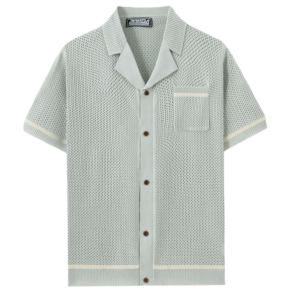 Playera de Punto Calada para Hombre - Estilo Casual Verano