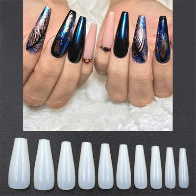 500 Uñas Postizas Transparentes de Color Natural - Efecto Ballet - Image 3