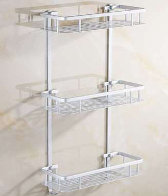 Estante Esquinero de Aluminio para Baño - 3 Niveles sin Perforación - Image 14