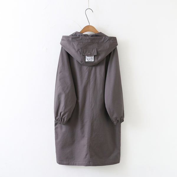 Abrigo Largo Impermeable con Capucha - Estilo Casual y Versátil