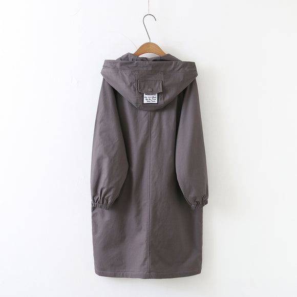 Abrigo Largo Impermeable con Capucha - Estilo Casual y Versátil