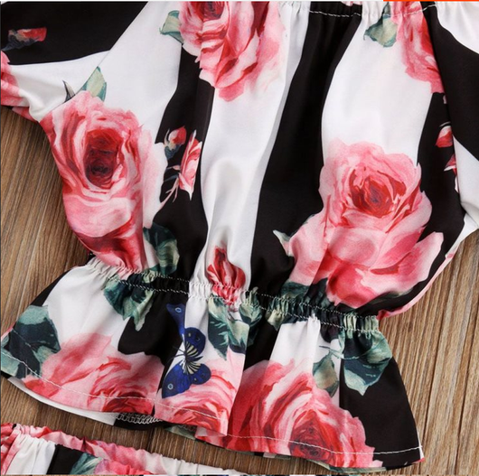 Conjunto de Tops y Shorts a Rayas para Niñas - Image 2