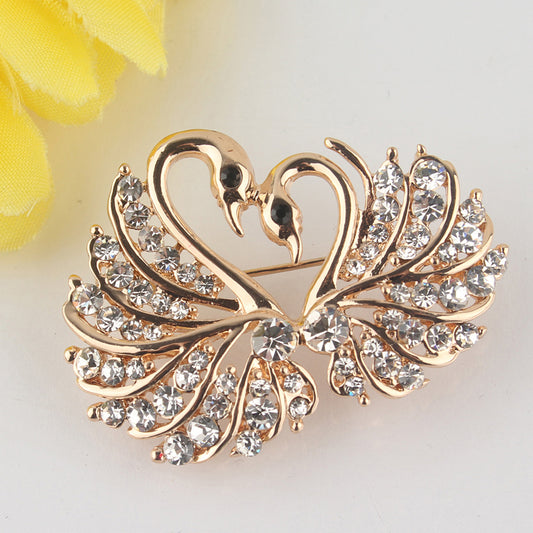 Broche Cisne con Diamantes Completos