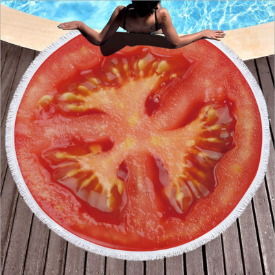 Tapete de Playa Redondo Estampado de Frutas - Image 12