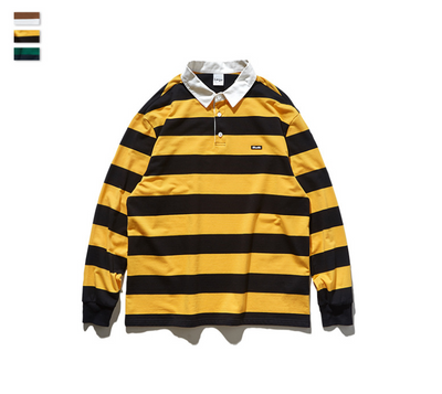 Camisa de Manga Larga con Solapa Suelta y Rayas - Image 8
