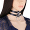 Choker de Cuero Negro Ajustable con Encaje