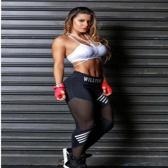 Pantalones Yoga Cintura Alta con Malla Deportiva