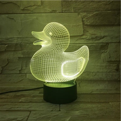 Lámpara de Noche 3D Pato Amarillo - Luz LED Creativa Infantil - Image 10
