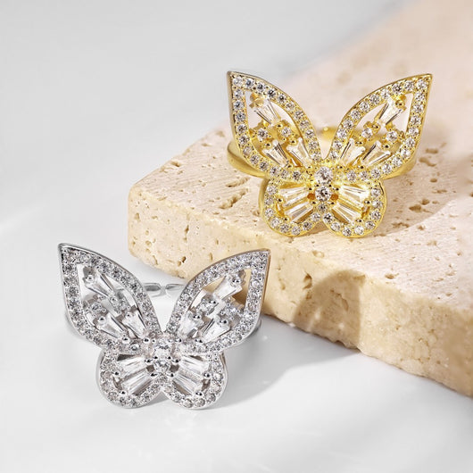 Anillo de Plata 925 con Mariposa de Circonitas y Diamantes Incrustados - Image 17