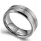 Anillo de Tungsteno con Franjas Plateadas Cepilladas