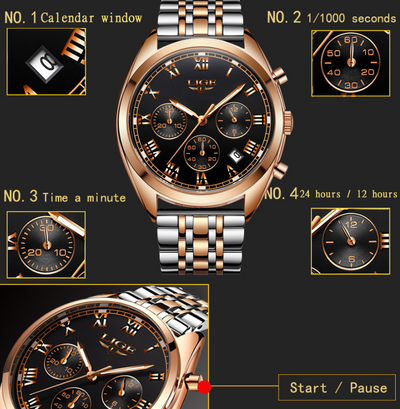 Reloj Deportivo Deportivo de Acero Inoxidable con Esfera Grande Estilo Europeo - Image 3
