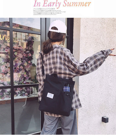 Mochila Estilo Harajuku con Bolsillos - Bolsa de Lona para Estudiantes y Mujeres - Image 32