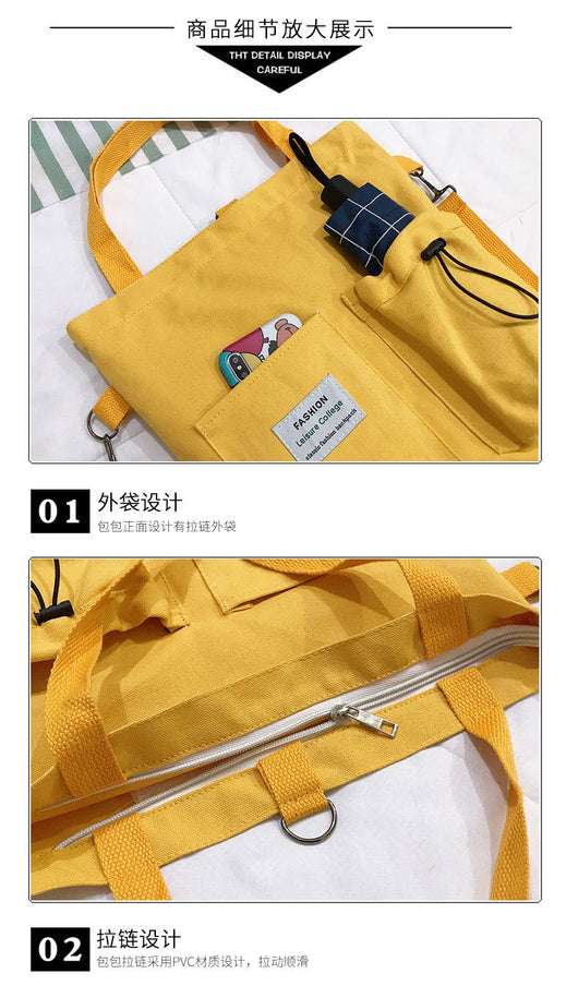 Mochila Estilo Harajuku con Bolsillos - Bolsa de Lona para Estudiantes y Mujeres - Image 50