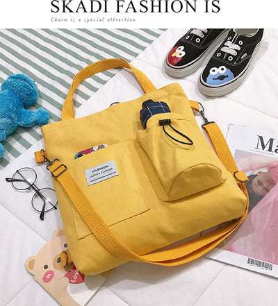 Mochila Estilo Harajuku con Bolsillos - Bolsa de Lona para Estudiantes y Mujeres - Image 44