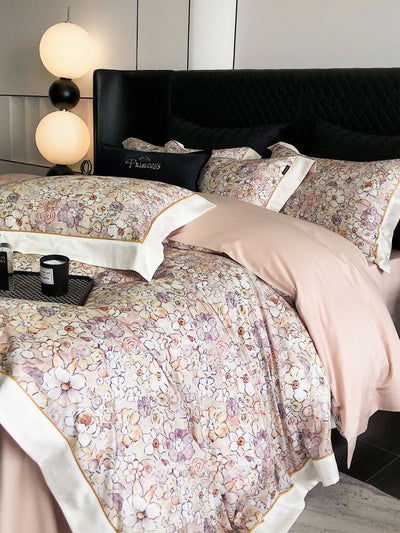 Juego de Cama de Algodón Premium Estilo Campestre con Flores Digitales - Image 12