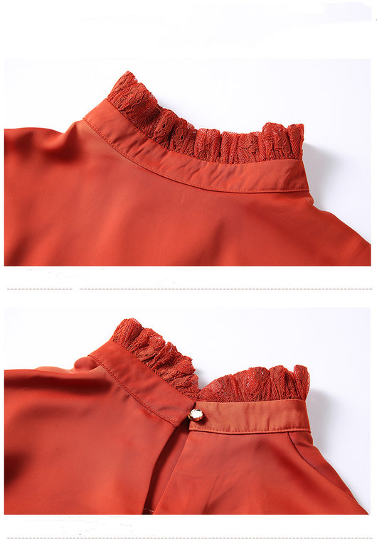 Blusa Elegante de Manga Larga con Cuello de Encaje - Image 16