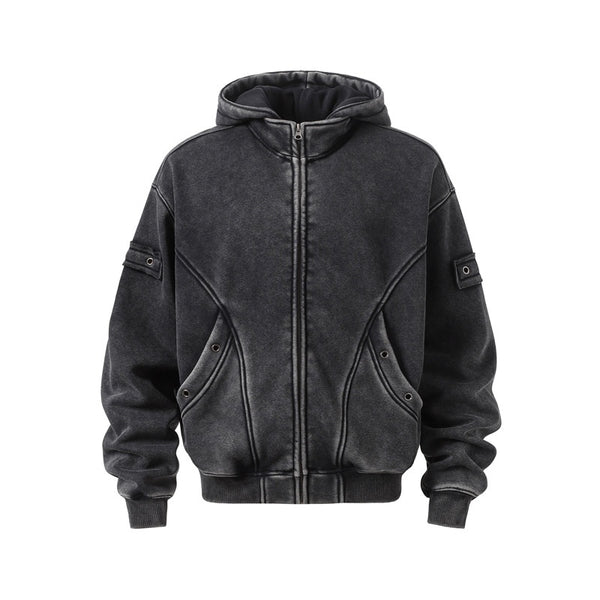 Sudadera Deportiva Vintage Americana con Capucha y Forro Polar