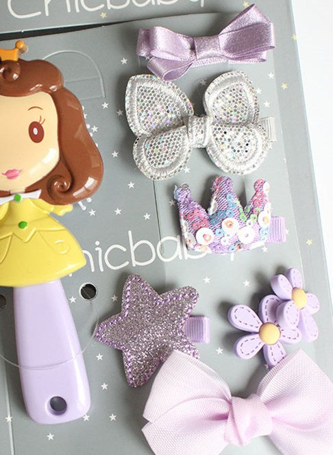 Set de Accesorios para Cabello Infantil - Horquillas, Moños y Peine Princesa - Image 29