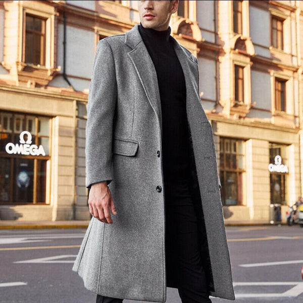 Abrigo Trench Coat de Lana para Hombre Estilo Británico