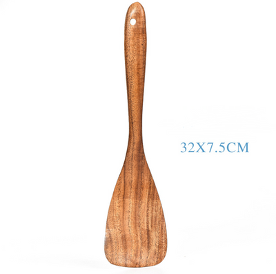 Set de Utensilios de Cocina en Madera de Teca Natural - 7 Piezas - Image 12
