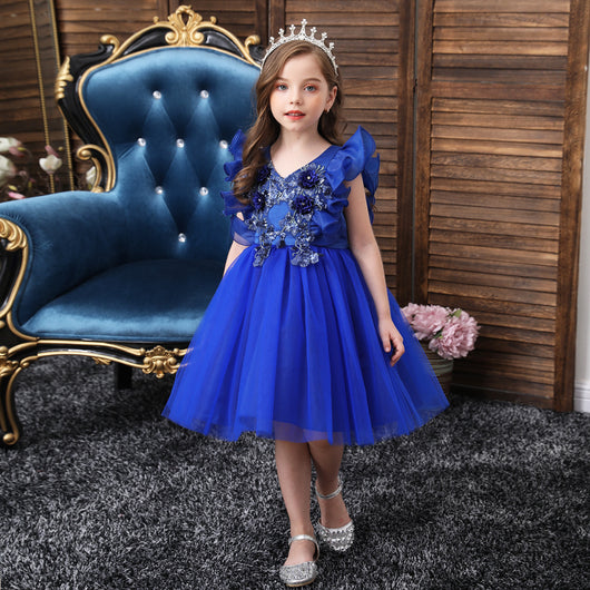 Vestido Niña Cuello V con Volantes - Image 3