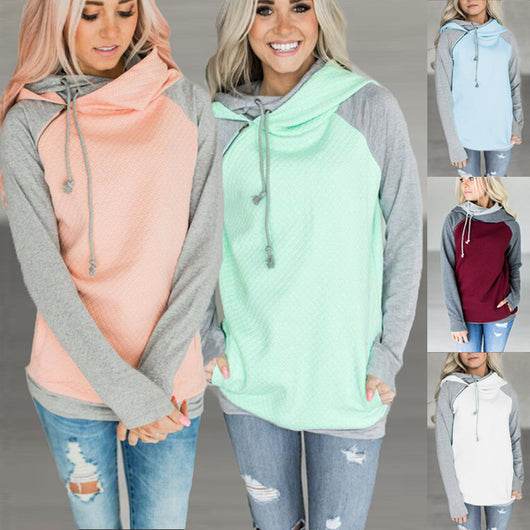 Sudadera Abrigo a Cuadros con Cierre Oblicuo y Doble Capucha - Colección Otoño Invierno