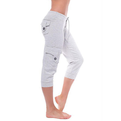 Pantalones Yoga Cortos con Cintura Elástica y Bolsillos - Image 11