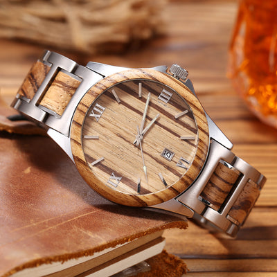 Reloj de Cuarzo para Hombre en Madera - Resistente al Agua - Image 22
