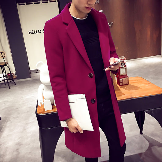 Abrigo de Lana Slim Fit - Elegante Gabardina Larga para Hombre - Image 16