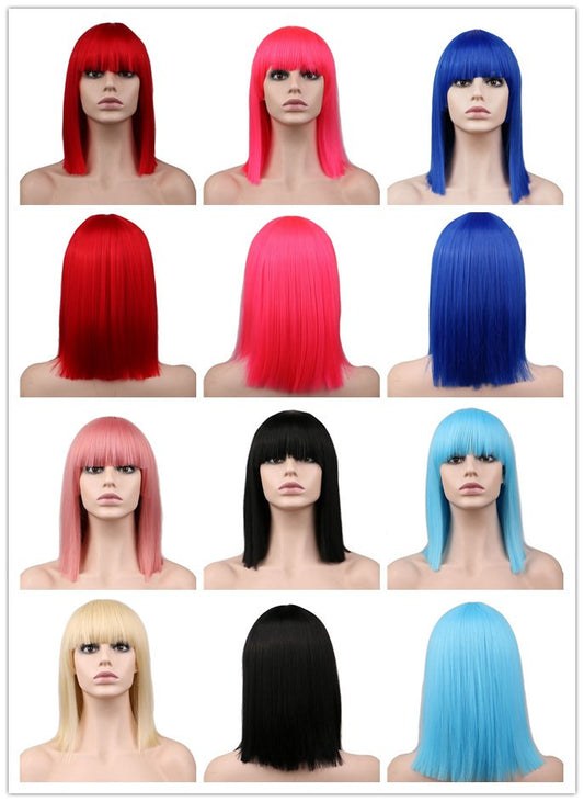 Peluca de Cosplay Anime Colores Vibrantes - Estilo Europeo y Americano