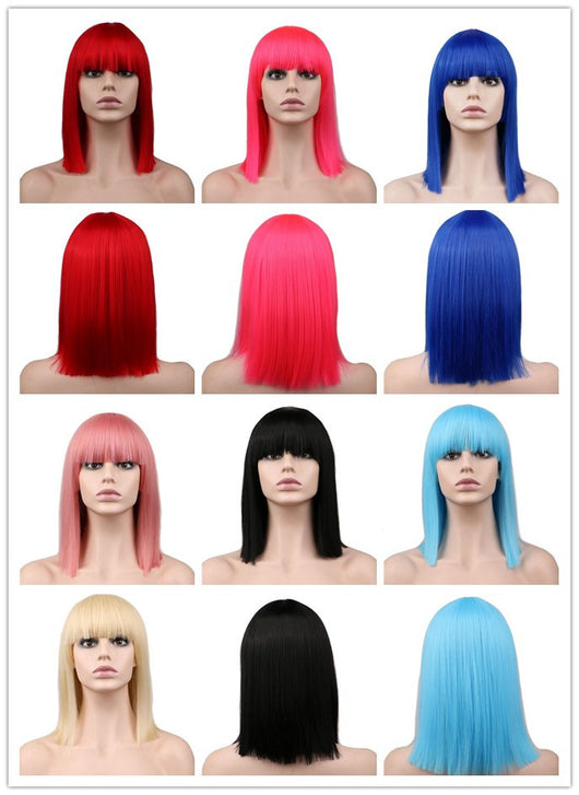 Peluca de Cosplay Anime Colores Vibrantes - Estilo Europeo y Americano