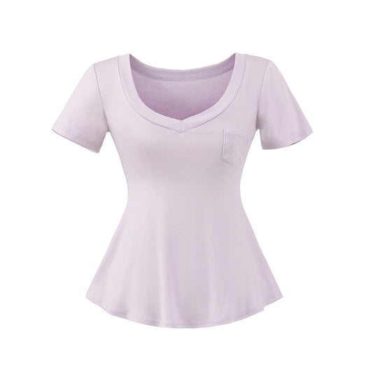 Blusa de Verano Ajustada al Talle con Escote en V y Manga Corta - Image 9