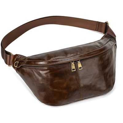 Bolsa de Pecho de Cuero Genuino para Hombre - Grande y Versátil - Image 5