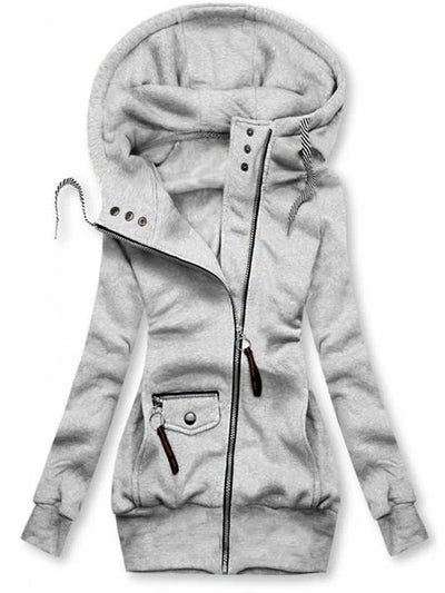 Abrigo Slim Ajustable con Capucha y Costuras Decorativas para Otoño e Invierno - Image 4